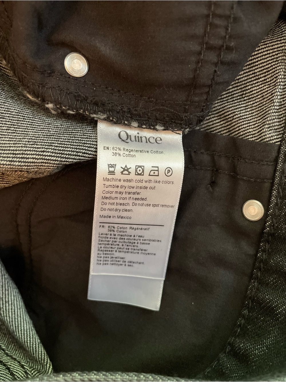 Quince Bella Rigid Straight Denim Jeans in Graphite Black 32" W 26" Inseam NWT - Picture 5 of 8